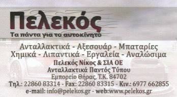 ΑΝΤΑΛΑΚΤΙΚΑ ΠΑΝΤΟΣ ΤΥΠΟΥ – ΠΕΛΕΚΟΣ ΝΙΚΟΣ
